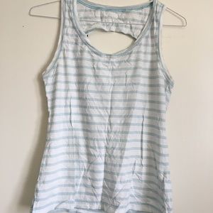 White and Blue Striped Patagonia Tank Top